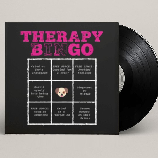Therapy Bingo Card Custom Vinyl Record Sleeves Dark Humor Mental Healt
