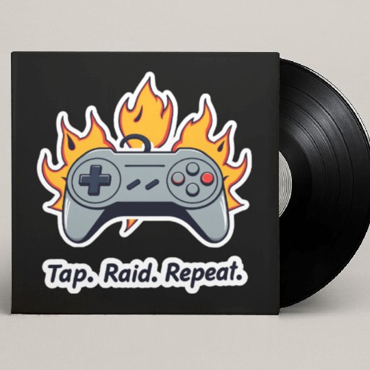 Tap. Raid. Repeat. – Retro Gamer Controller On Fir Custom Vinyl Record Sleeves