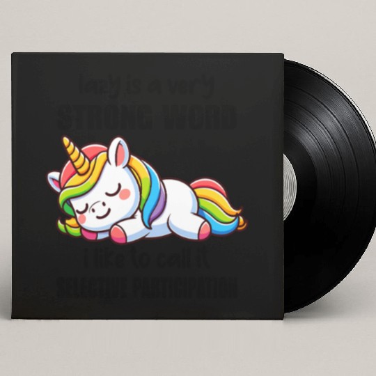 Sleepy Rainbow Unicorn Custom Vinyl Record Sleeves