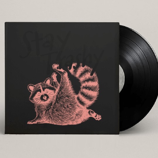 Stay Trashy Raccoon – Funny Meme Custom Vinyl Record Sleeves