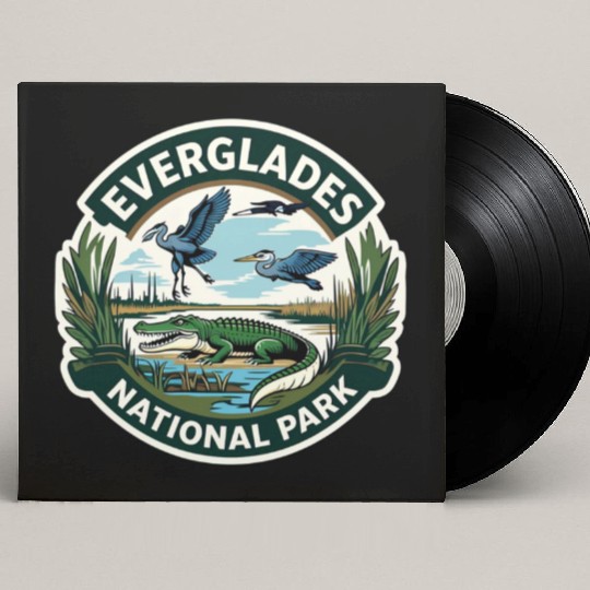 Everglades National Park Florida USA Logo Custom Vinyl Record Sleeves