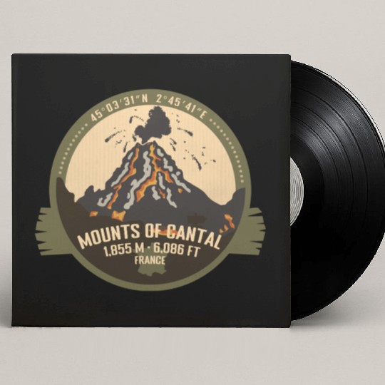 Mounts of Cantal Volcano France Hiking Camping Custom Vinyl Record Sleeves