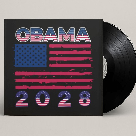 Obama 2028 Vintage Flag Patriotic Politics Protest Custom Vinyl Record Sleeves