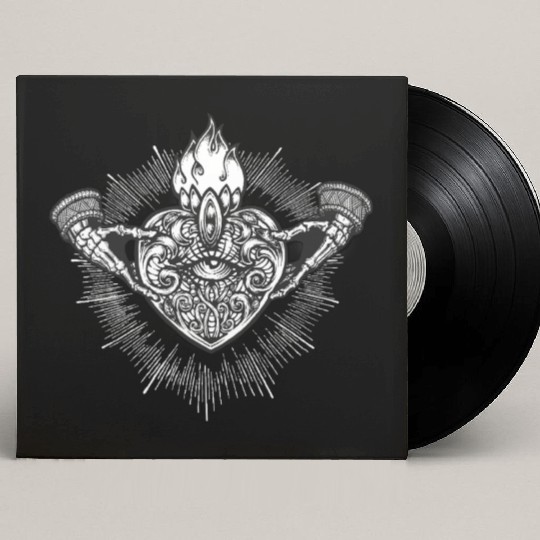 Sacred Heart Claddagh Symbol - White Custom Vinyl Record Sleeves