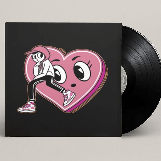 Cute Custom Vinyl Record Sleeves Kid & Heart – Adorable Urban Love Desi