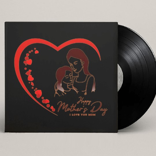 Mother & Daughter Love Heart Mother’s Day Custom Vinyl Record Sleeves