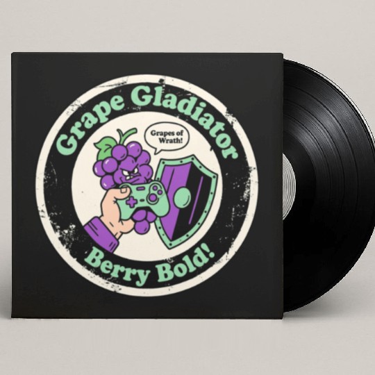 Grape Gladiator Berry Bold Gamer Custom Vinyl Record Sleeves