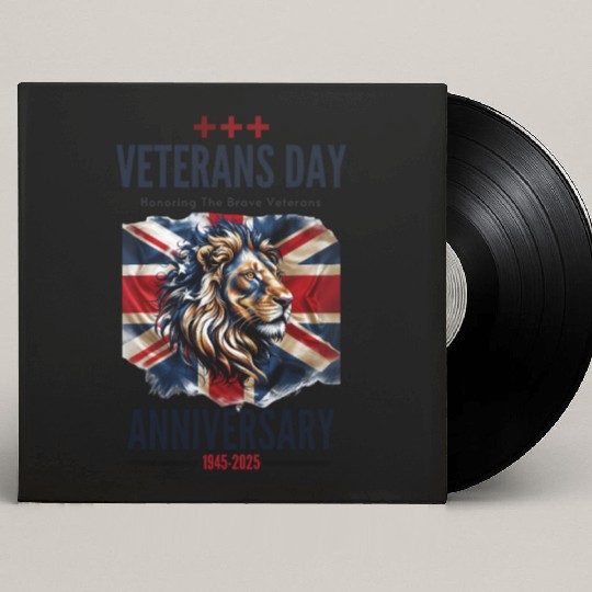 Patriotic British Veterans Lion Tribute Custom Vinyl Record Sleeves