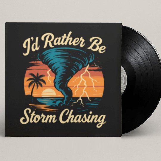 I'd Rather Be Storm Chasing Weather Meteorologist Custom Vinyl Record Sleeves