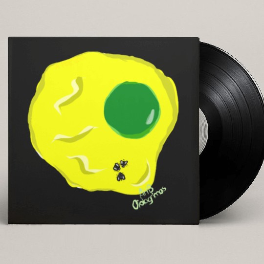 Yellow and green fried egg and flies Custom Vinyl Record Sleeves