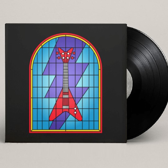 Stained Glass Art Electric Guitar Custom Vinyl Record Sleeves