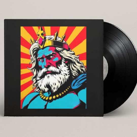 Bold Pop Art Zeus – Colorful Greek God Illustratio Custom Vinyl Record Sleeves