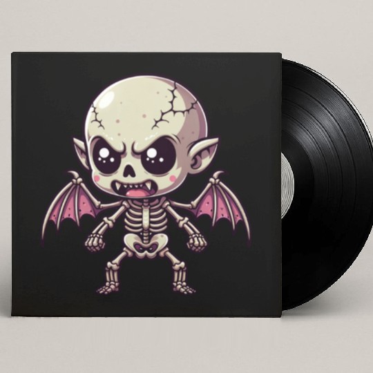 Cute Vampire Skeleton – Bat-Winged Monster Custom Vinyl Record Sleeves