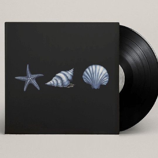 Cute Sea Creatures starfish Ocean Watercolor Custom Vinyl Record Sleeves