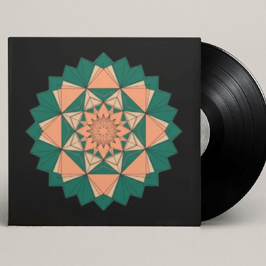 Abstract Starburst Mandala Custom Vinyl Record Sleeves