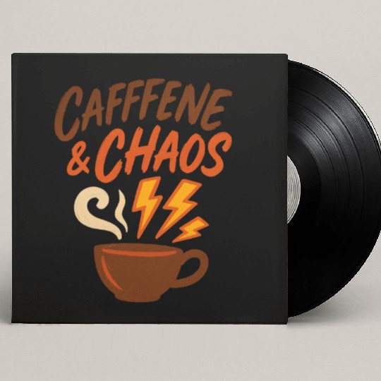 Caffeine & Chaos – Coffee Lovers Unite Custom Vinyl Record Sleeves