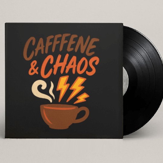 Caffeine & Chaos – Coffee Lovers Unite Custom Vinyl Record Sleeves