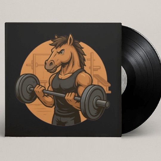 Horsepower Gains – Muscular Gym Horsa Design Custom Vinyl Record Sleeves