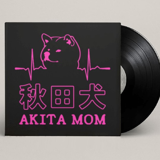 Akita Dog Mom Heartbeat Custom Vinyl Record Sleeves