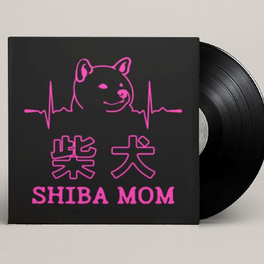 Shiba Dog Mom Heartbeat Custom Vinyl Record Sleeves
