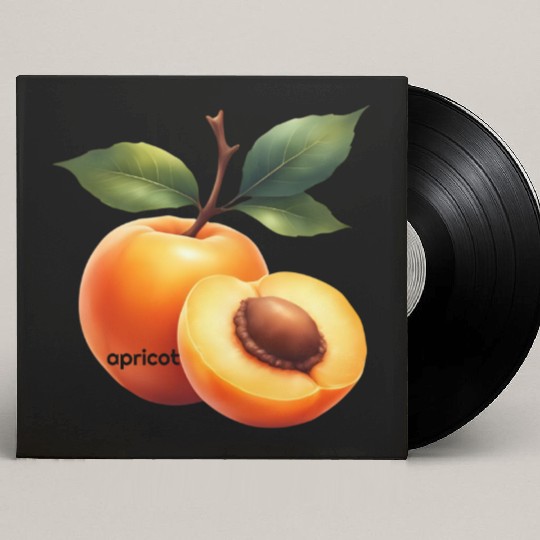 Apricot branch with green leaves Custom Vinyl Record Sleeves