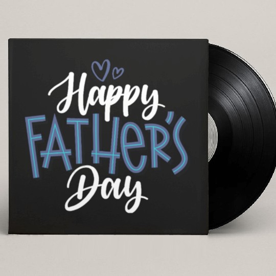 Happy Father's Day Handwritten Design Custom Vinyl Record Sleeves