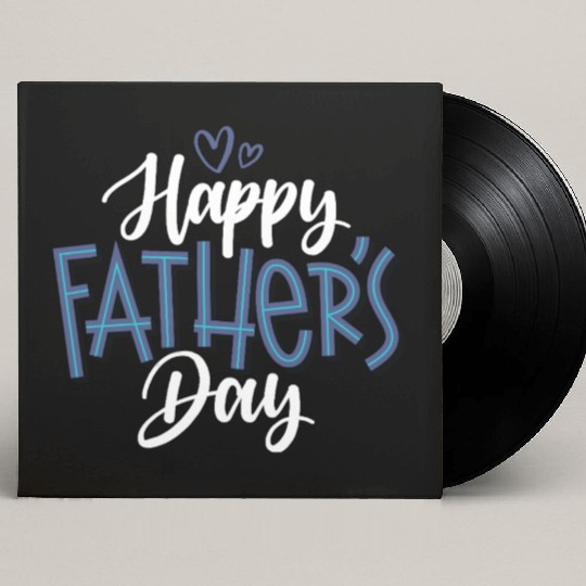 Happy Father's Day Handwritten Design Custom Vinyl Record Sleeves