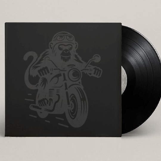 Moto Monkey Madness – Retro Biker Ape Design Custom Vinyl Record Sleeves