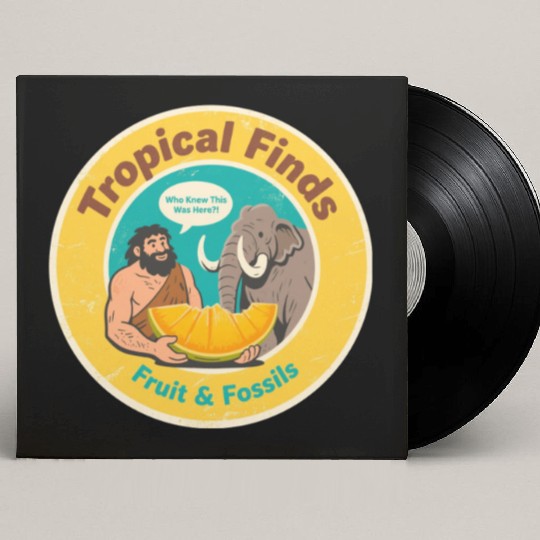 Caveman Mammoth Retro Ancient Fruit Discovery Custom Vinyl Record Sleeves