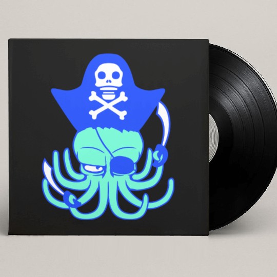Octopus pirate crew captain sailor buccaneer sail Custom Vinyl Record Sleeves