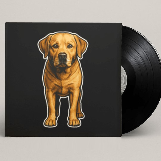 Loyal Labrador – Realistic Dog Portrait Art Custom Vinyl Record Sleeves