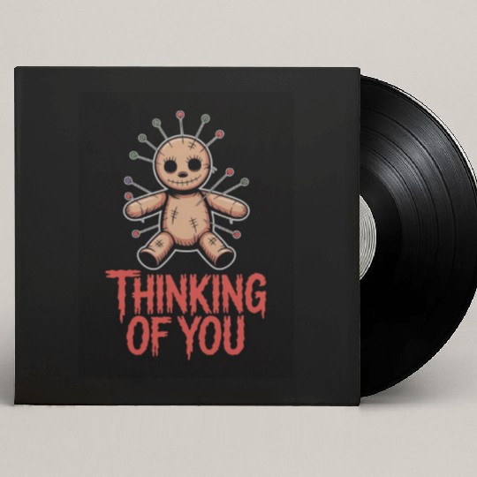 Voodoo Doll Humor – Thinking of You Dark Sarcastic Custom Vinyl Record Sleeves