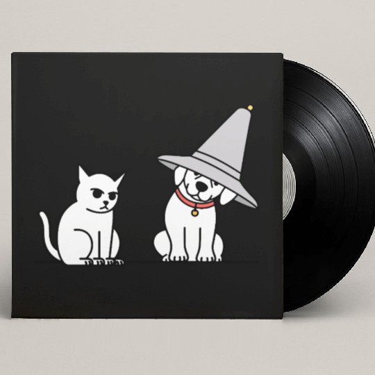 Grumpy Cat and Wizard Dog Custom Vinyl Record Sleeves