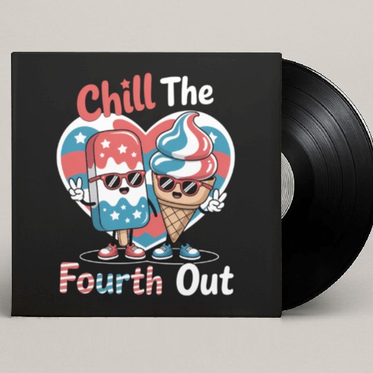 Chill The Fourth Out Patriotic Ice Cream Popsic Custom Vinyl Record Sleeves