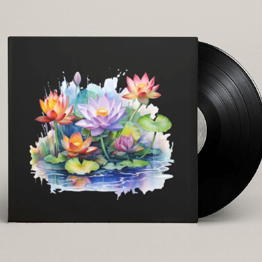 Retro Zen Lotus Buddha Meditate Custom Vinyl Record Sleeves