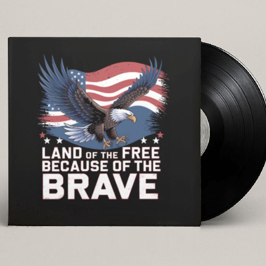 Land of the Free Because of the Brave Custom Vinyl Record Sleeves