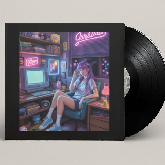 Y2K Gamer Girl Vibes – Retro Tech & Neon Room Aest Custom Vinyl Record Sleeves