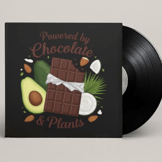 Powered by Chocolate & Plants - Vegan Keto Fuel Custom Vinyl Record Sleeves