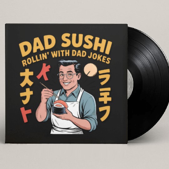 Réel Cool Papa Sushi Fishing Funny Father Day Custom Vinyl Record Sleeves