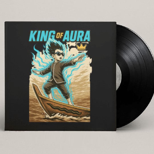 King of Aura, Pacu Jalur kid,Viral tiktok meme Custom Vinyl Record Sleeves