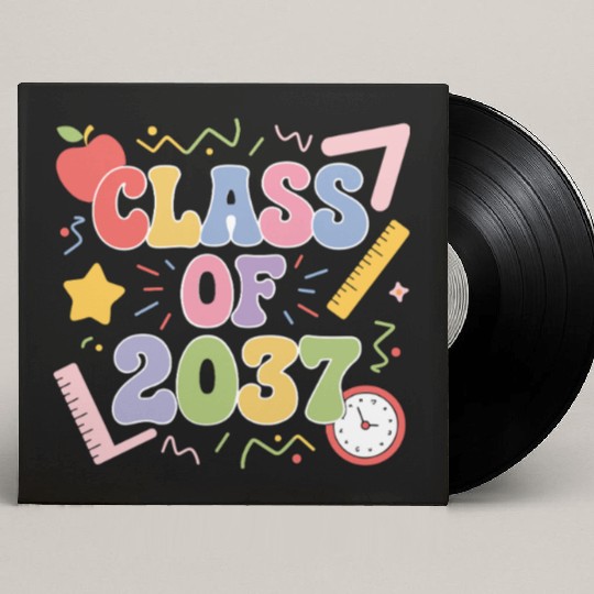 Class of 2037 Grow With Me, Funny back to school Custom Vinyl Record Sleeves