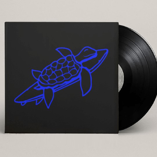 Water turtle surfboard surfer fun surfing hobby Custom Vinyl Record Sleeves
