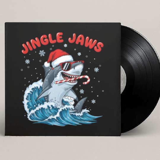 Jingle Jaws – Christmas Holiday with Bite Design Custom Vinyl Record Sleeves