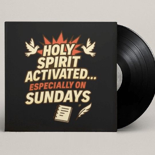 funny church saying, about Holy Spirit, and Sunday Custom Vinyl Record Sleeves