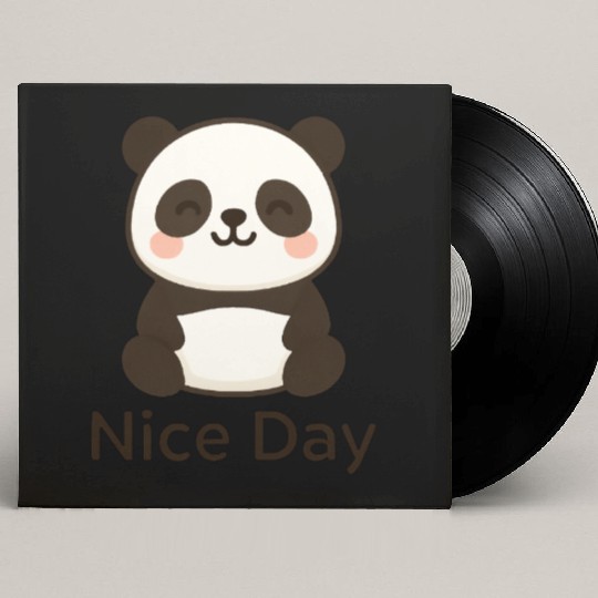 Cute Panda - Nice Day Custom Vinyl Record Sleeves