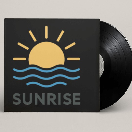 Elegant Sunrise Ocean Scene Design Custom Vinyl Record Sleeves