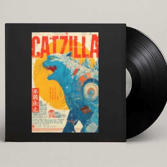 Catzilla Retro Movie Poster Custom Vinyl Record Sleeves