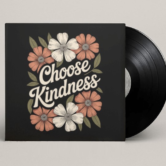 Choose Kindness Flower Boho Vintage Inspiring Custom Vinyl Record Sleeves