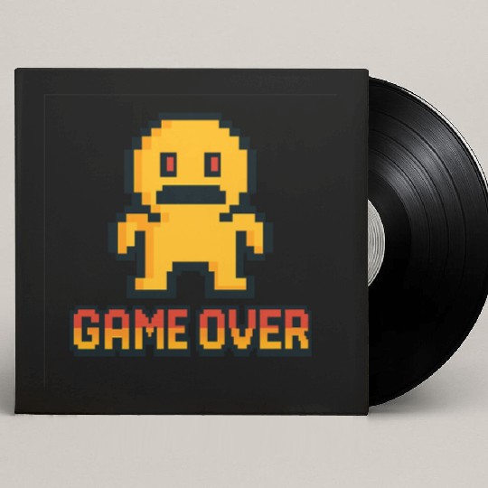 Retro Pixel Game Over – 8-Bit Character Design Custom Vinyl Record Sleeves