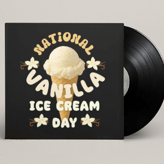 National Vanilla Ice CreaM Day Design Custom Vinyl Record Sleeves